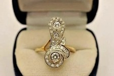 2Ct Art Deco Style Round Lab Created Diamond 14K Yellow Gold FN Engagement Ring