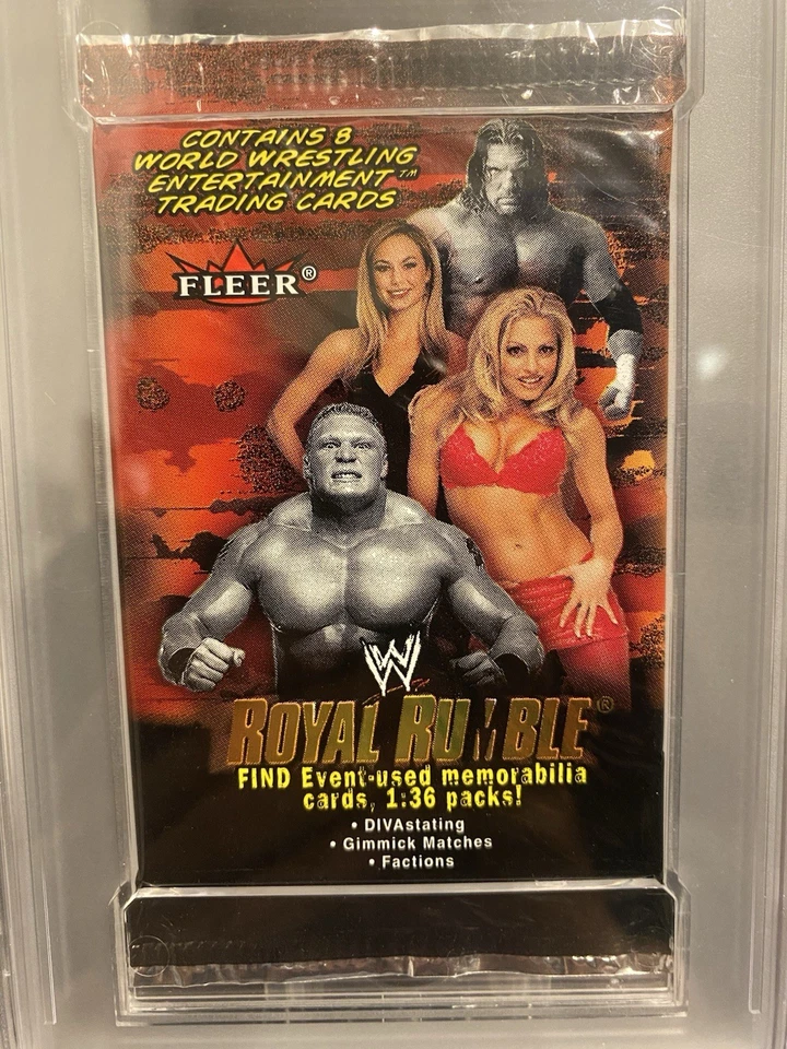 Fleer Royal Rumble Pack 2002 PSA 8 Cena Orton Batista Lesnar año novato Foto 3 de 4