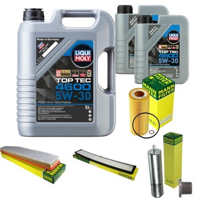 MANN Inspektionspaket 7 L LIQUI MOLY Top Tec 4600 5W-30 für BMW X3 3.0d 3.0sd