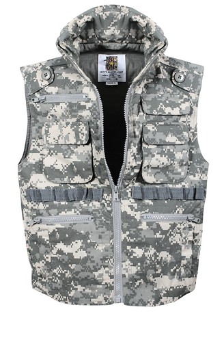 Kids Ranger Vests - Black,Camo & ACU Boys or Girls Adventure/Fishing Vest XS-XL - Picture 3 of 7