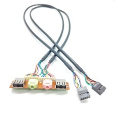 2-Port Dual USB 2.0 9Pin HD Audio Extension Cable Host Case Chassis Front Panel