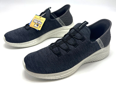 Skechers Slip-Ins Ultra Flex 3.0 Mens Size 10.5 Smooth Step Shoes Black Sneaker