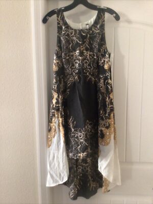 Free people womens lace back cutout dress, Size S, Hi-Low. Black/White. |  eBay
