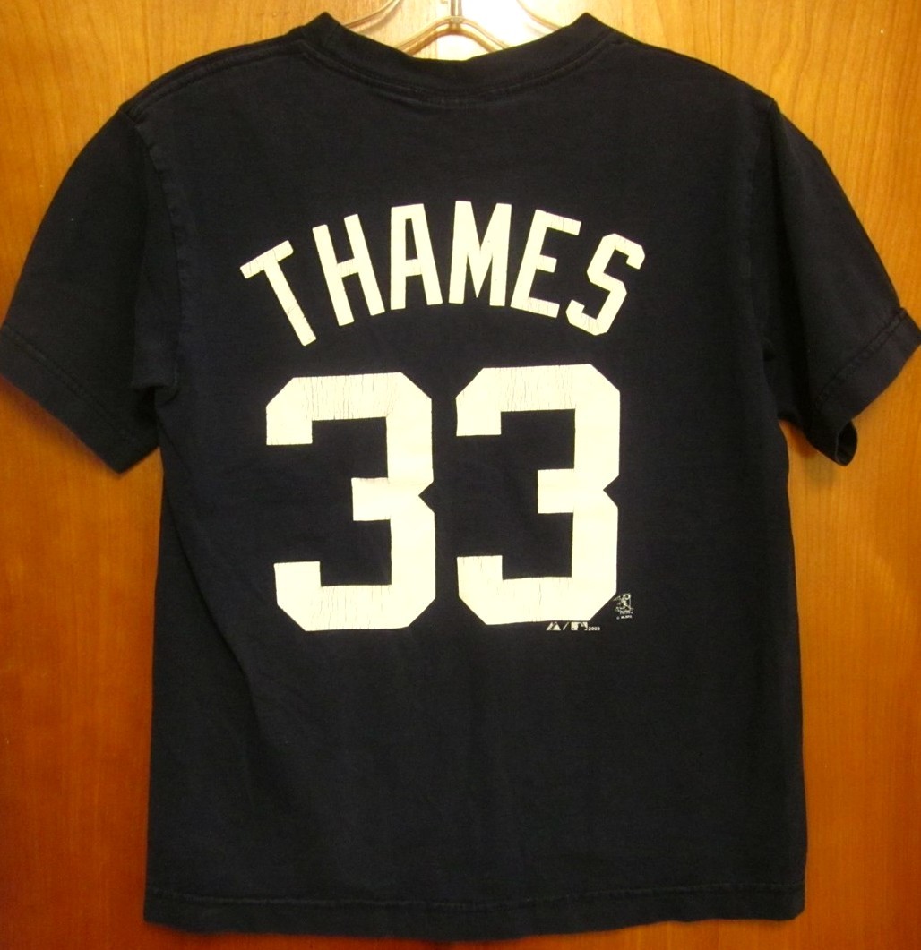 DETROIT TIGERS Marcus Thames youth med T shirt baseball tee #33 left fielder '09