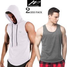 MEETYOO 2er Herren Tank Top Trägershirt Athletic Vest Unterhemd Achselshirt Musk