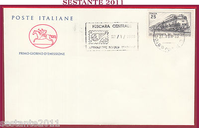 ITALIEN FDC DAS PFERD AKTIVIERUNG NEUER ZENTRALBAHNHOF PESCARA 1988 Z237