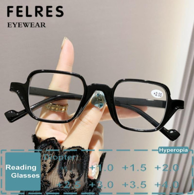 Unisex Square Blue Light Blocking Reading Glasses Clear Lens Presbyopic Glasses