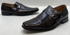 Stacy Adams Mens Brown Leather Buckle Slip On Dress Loafers 9M