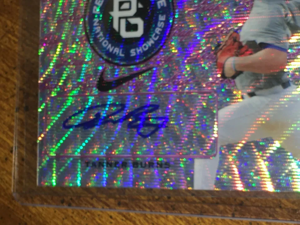 TANNER BURNS 2016 Leaf Perfect Game PURPLE ETCH Autograph #1/1 INDIANS AUBURN - Image 2 of 4
