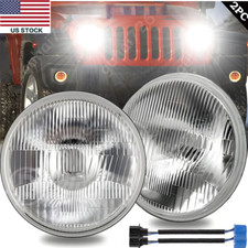 Pair 7 Inch Led Glass Headlights For Ford F-100 F-250 F-350 Pickup 1953-1977