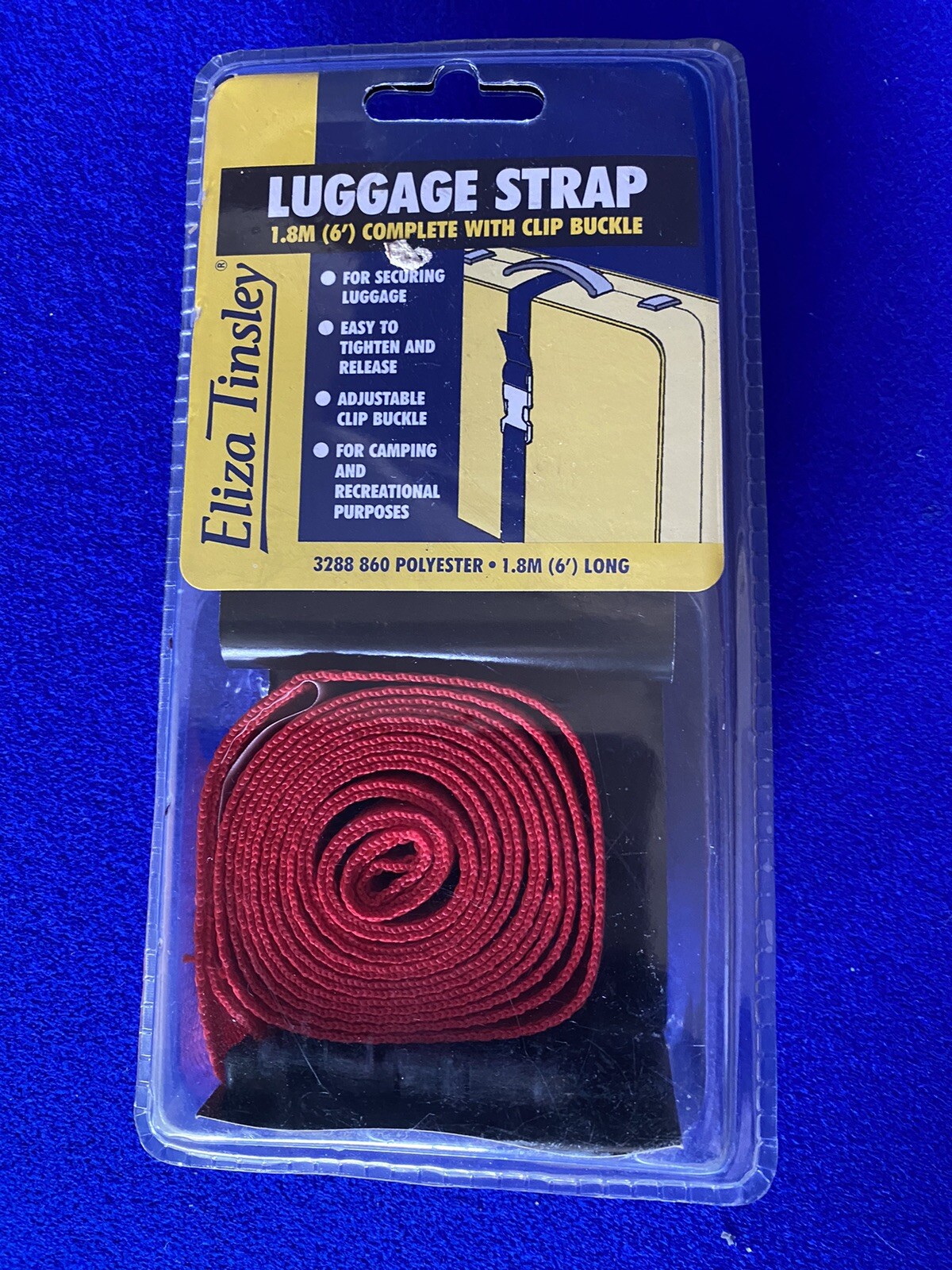 Red Luggage Suitcase Strap Heavy Duty Adjustable Clip Buckle 1.8m/6ft