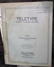 Teletype Printing Telegraph Systems Bulletin 1114-Issue 1- Parts