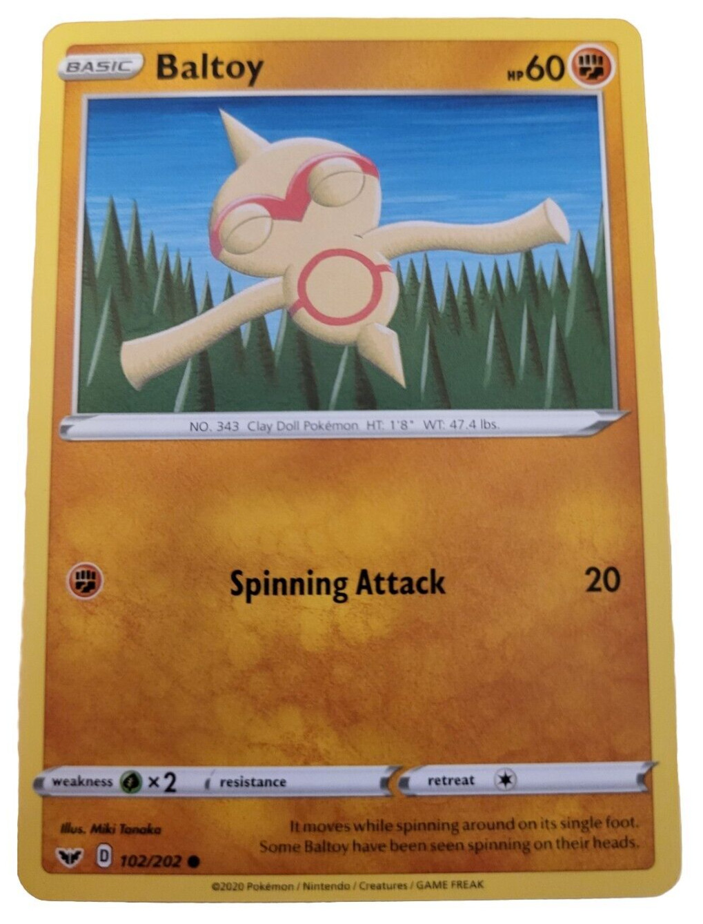 Baltoy 102/202 Non Holo Common Sword & Shield Pokemon Trading Card