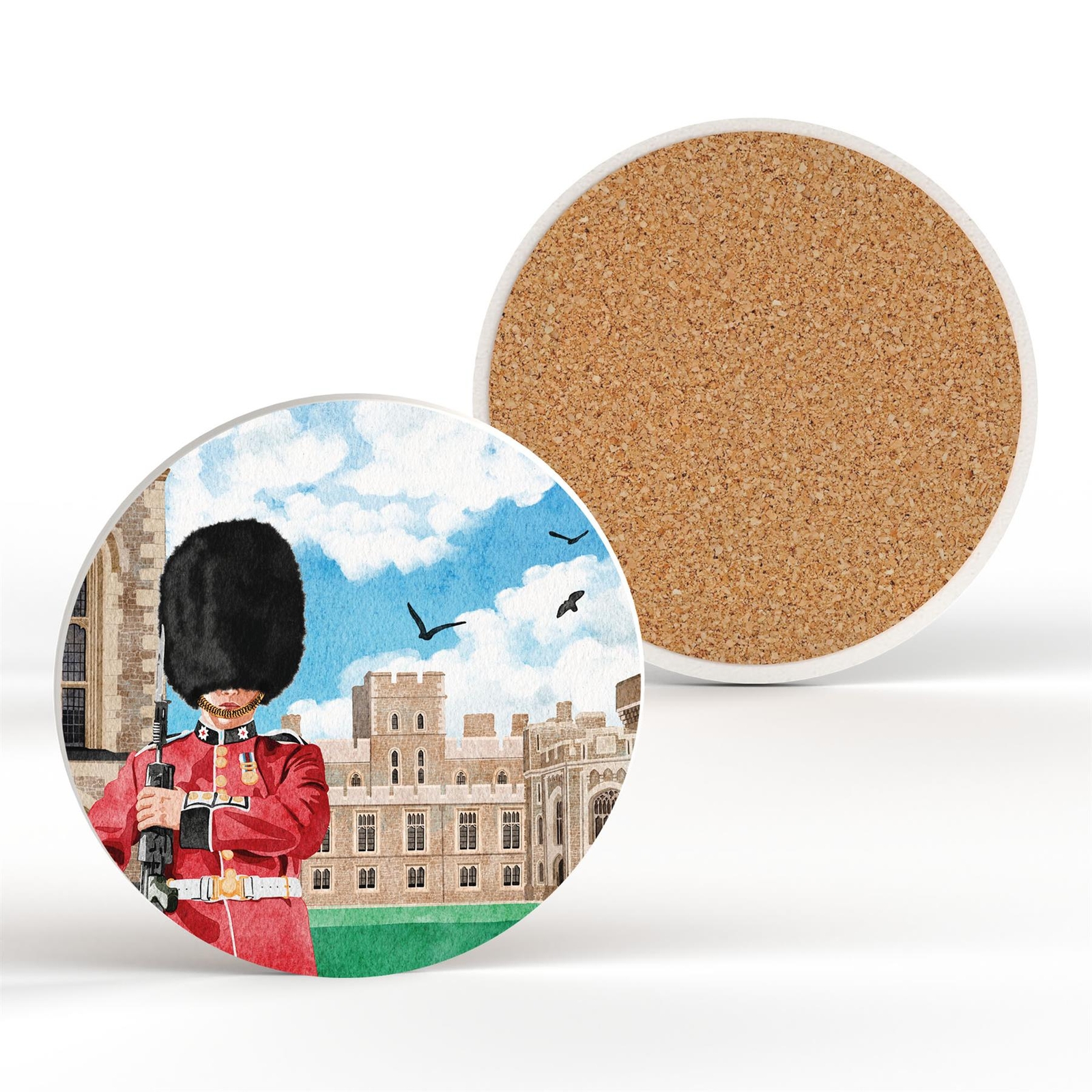 London Windsor Castle Kings Guard Illustration Souvenir Ceramic Coaster