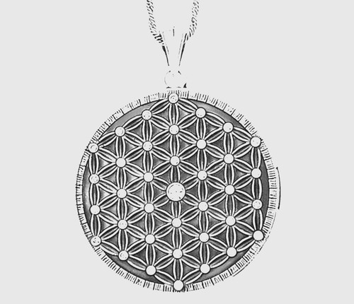 NWT Brighton FLOWER OF LIFE Convertible Silver Crystals LOCKET Necklace MSRP$108