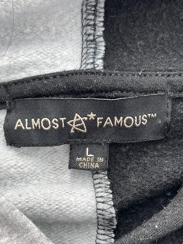 Sudadera con capucha corta Almost Famous para mujer grande gris negra sin mangas Foto 3 de 4