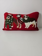 18 x 11 Christmas Dog Embroidered Throw Pillow ENVOGUE Holiday