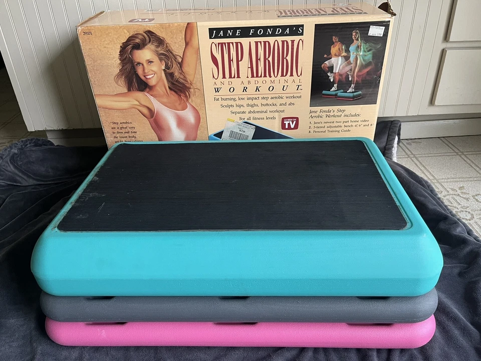 Jane Fonda Fitness Quest Vintage 3 Niveles Ejercicio aeróbico Escalera Stepper Foto 3 de 4