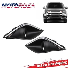 RH+LH Front Bumper Fog Lamp Light Cover Bezel For Mitsubishi Outlander 2016-2019