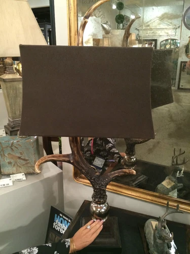 FARMHOUSE LODGE DECOR LARGE 40" FAUX DEER ELK ANTLER TABLE LAMP 27960 - Picture 1 of 5