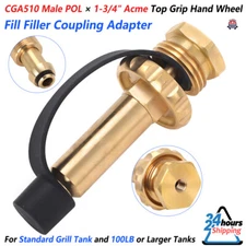 CGA510 Male POL X 1-3/4" Acme Top Grip Hand Wheel Fill Filler Coupling Adapter