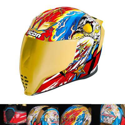 Icon Airflite Freedom Spitter Integralhelm Motorrad Bike Helm Stuntriding