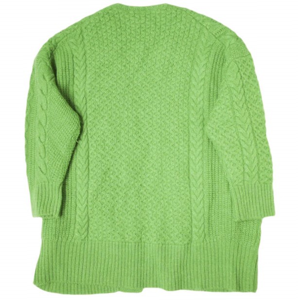 BATONER x BEAMS バトナー ビームス 19AW 別注 WOOL ALPAKA CABLE CARDIGAN ウールアルパカケーブルカーディガン BN-19FL-042 2 GREEN BATONER x BEAMS 19AW WOOL ALPAKA CABLE CARDIGAN BN-19FL-042