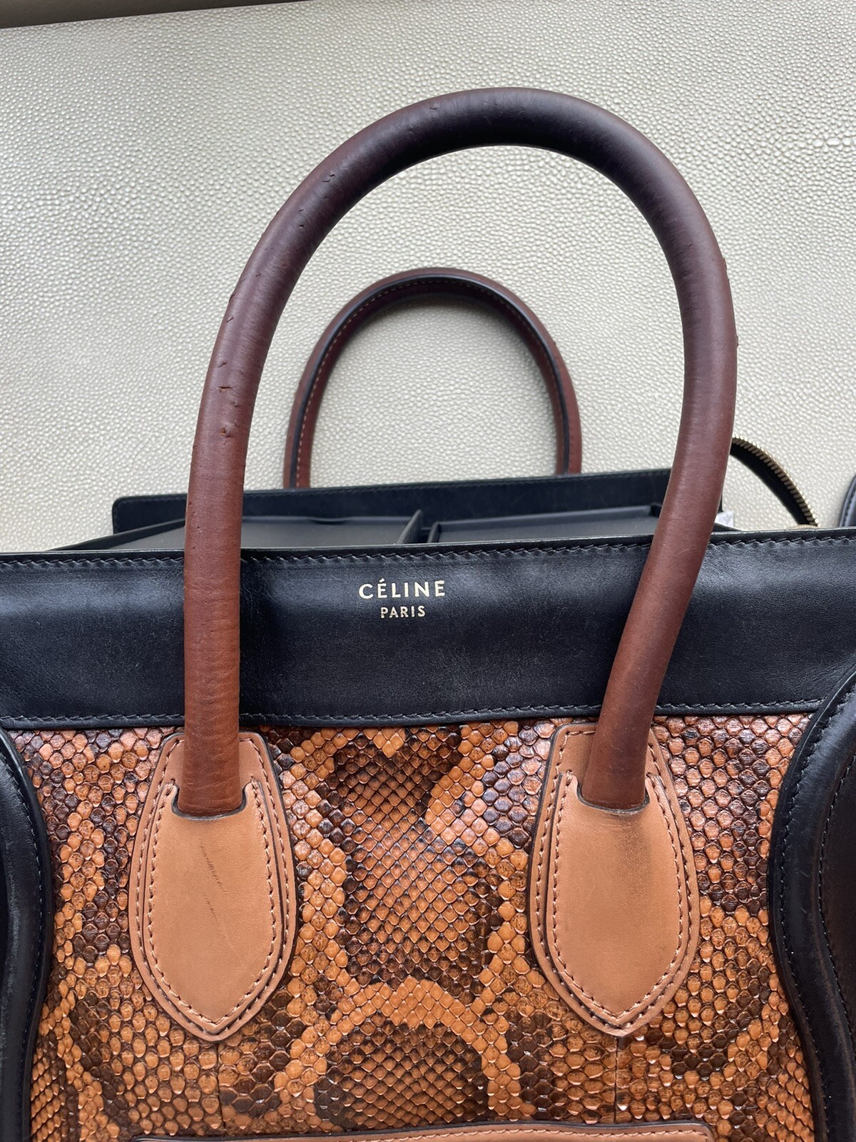 celine python luggage tote - image 3