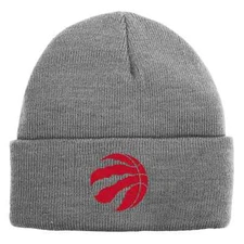 Youth Toronto Raptors NBA Basketball Heathered Gray Cuffed Knit Beanie Toque Hat