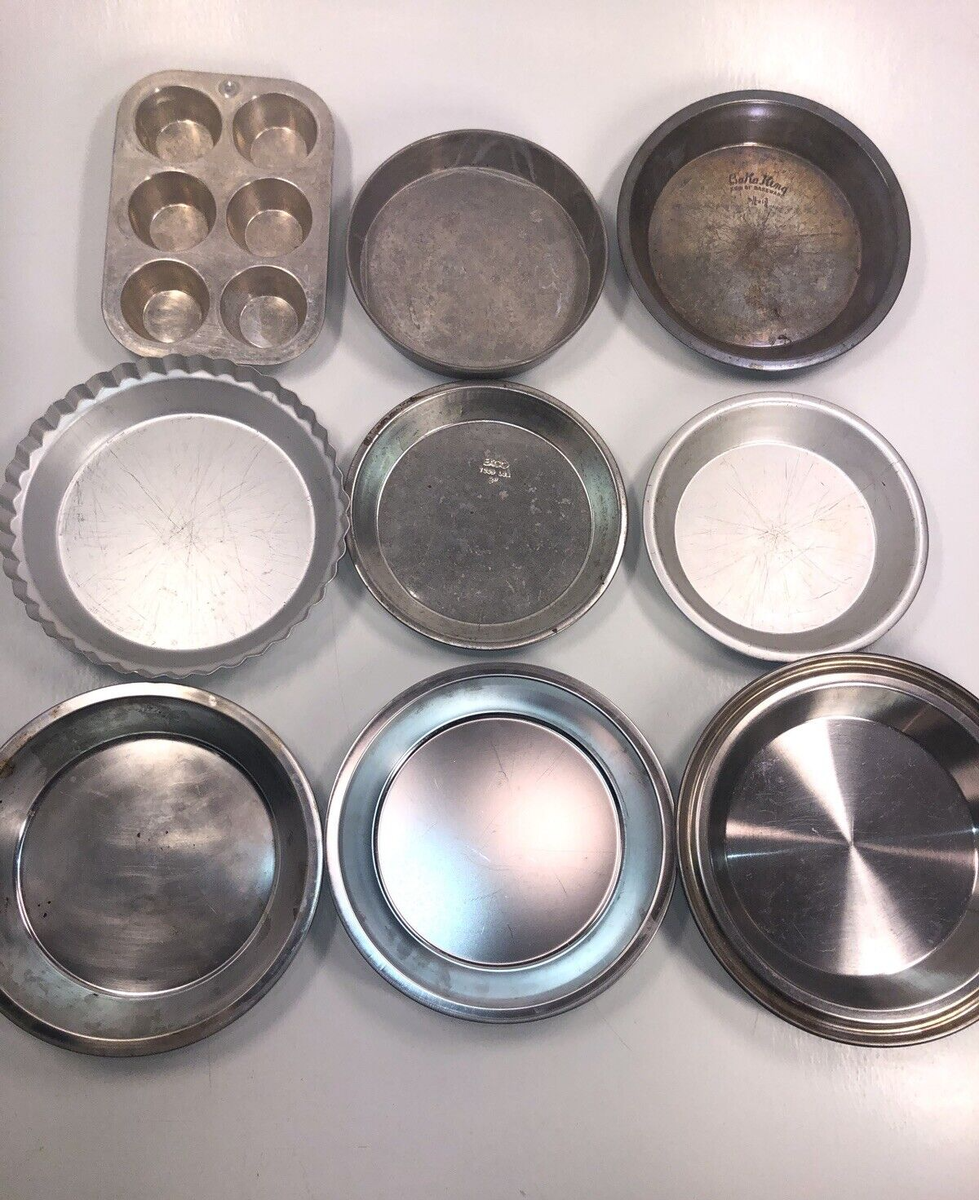 Vtg Baking Lot of Pie Muffin Tin Pan Chilton Wear Ever Ekco Mirro Bake  King
