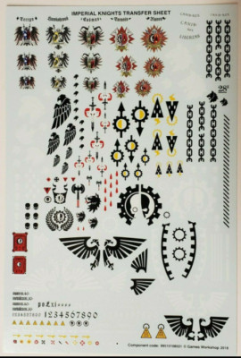 40K Imperial Knights Canis Rex Transfer Sheet Quesforis Warhammer Decals Knight