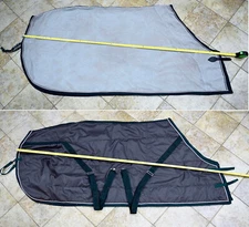 The Clothes Horse Stable blanket + scrim grey/ hunter green, 76”