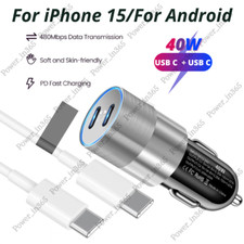 40W USB C Fast Charger PD Type C Cable Power Adapter For iPhone 15 Pro Android
