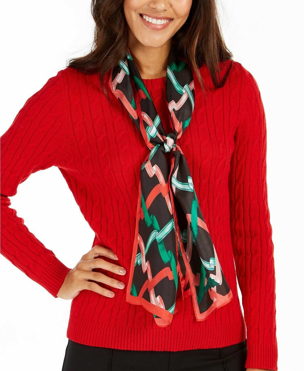 Red Silk Ribbon Scarf