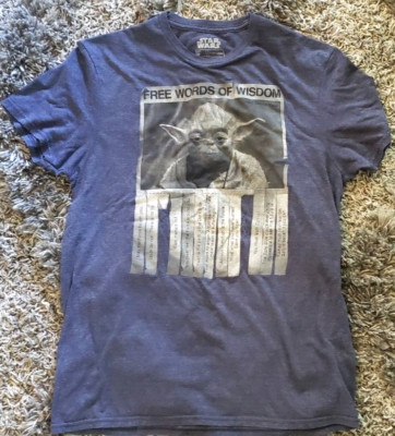 Free Words of Wisdom Yoda Star Wars Tshirt-Size M