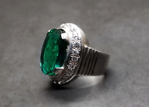 16 Carat Lab Created Deep Green Emerald Sterling Silver 925 Handmade Mens Ring - Picture 12 of 12