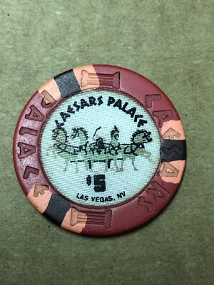 CAESARS PALACE LAS VEGAS NV $5 Chip - House Mold - Textured Inlay 1993