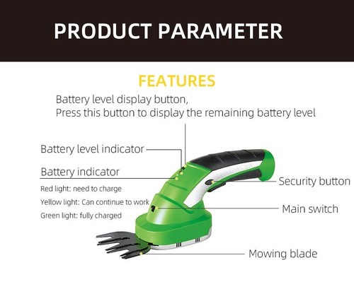Wireless Electric Lawn Mower Cordless Hedge Trimmer Grass Cutter Rechargeable - Picture 9 of 9
