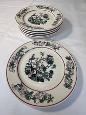 Syracuse China USA Set 6 Oval 7"x 5" Indian Tree Floral Appetizer Snack Plates