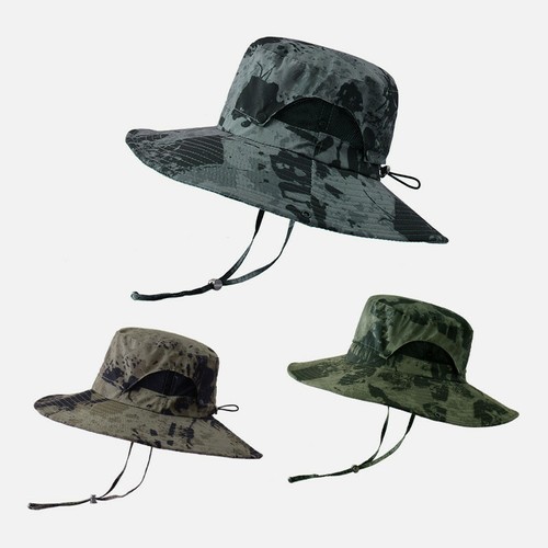 Wide Brim Bucket Hat Windproof Fishing 