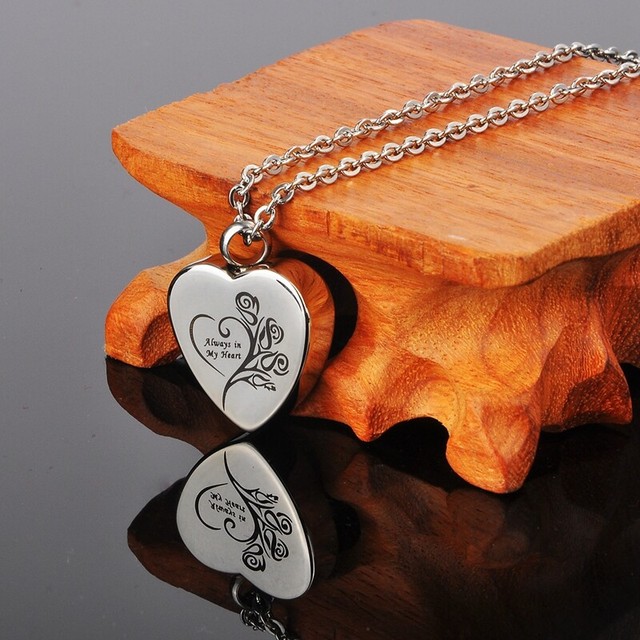 Heart Cremation Urn Necklace for Ashes Keepsake Jewelry Memorial
