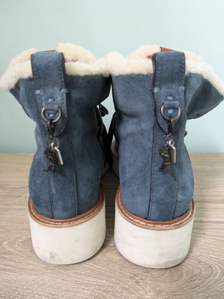 Zapatilla deportiva Coach T-REX para mujer senderismo forrada de lana azul talla 9B Foto 4 de 4