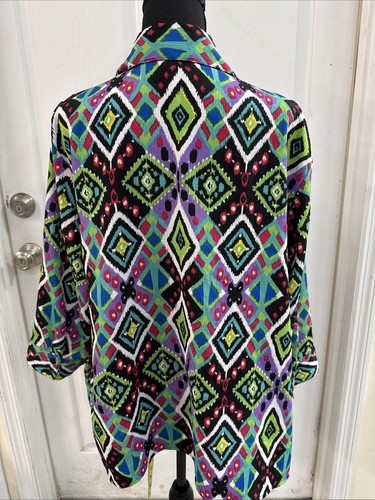 Geometric Button Up Shirt 3X Built In Tank Vintage 70’s 80’s 90’s Bright Color** - Picture 5 of 8