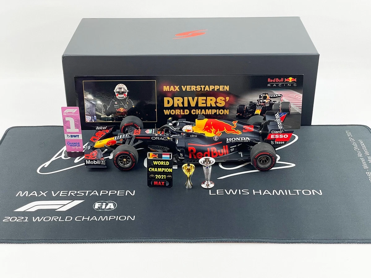 Spark 1:18 Trophy Red Bull F1 RB16B Max Verstappen Abu Dhabi 2021 World Champion