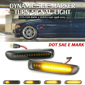 LED Dynamic Side Marker Light Turn Signal For BMW 3 Series E46 1998-2003