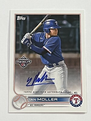 Ian Moller 2022 Topps Pro Debut Auto Prospect Rookie RC Autograph Rangers PD-5