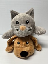 Melissa  Doug Plush Stuffed Brown Dog and Grey Cat 9 inches Lot Of 2 Toys