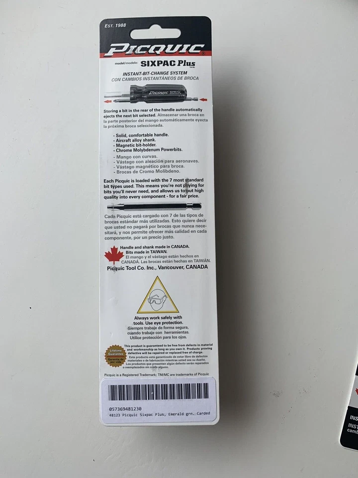 PICQUIC SIXPAC Plus Screwdriver Multi Bit with 7 Hex Powerbits - "Emerald Green" - Image 2 of 3