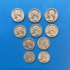 Lot of 10 Silver Washington Quarters 1950’s