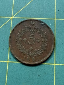 1901 Azores 5 Reis coin
